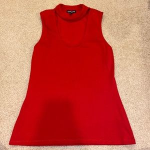 Express red choker neckline tank top